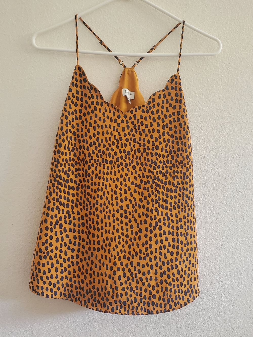 J. Crew Mustard Yellow Cheetah Dot Camisole Size 2